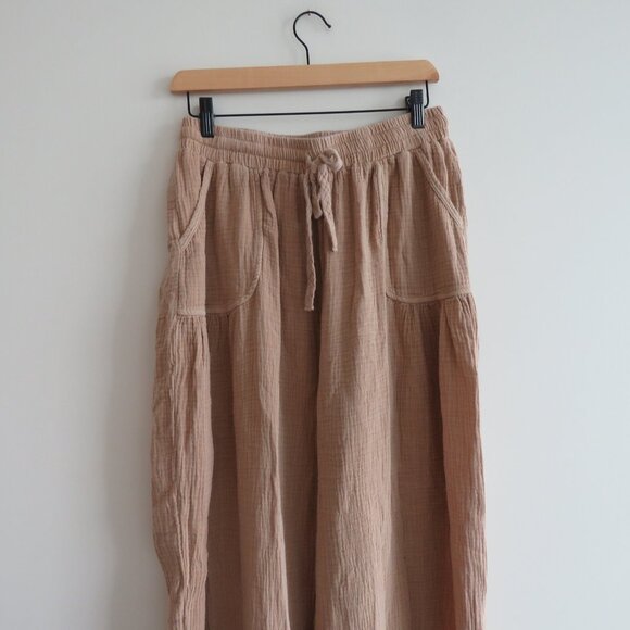 Anthropologie Tan Wide-Leg Pants - Picture 3 of 15
